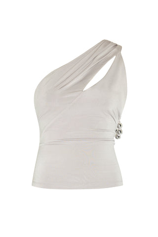 Exit Strategy Beaded Top Gray