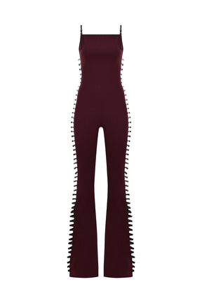 Provocatrix Jumpsuit in Burgundy