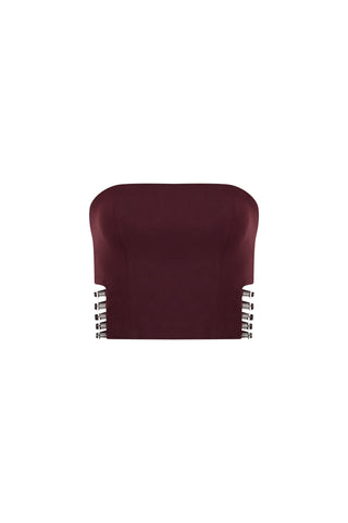 Power Trip Top in Burgundy