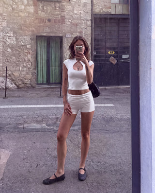 SILENT THREAT SHORTS IN OFF-WHITE