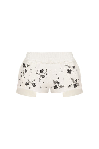 Lovestruck Embellished Shorts in Ivory