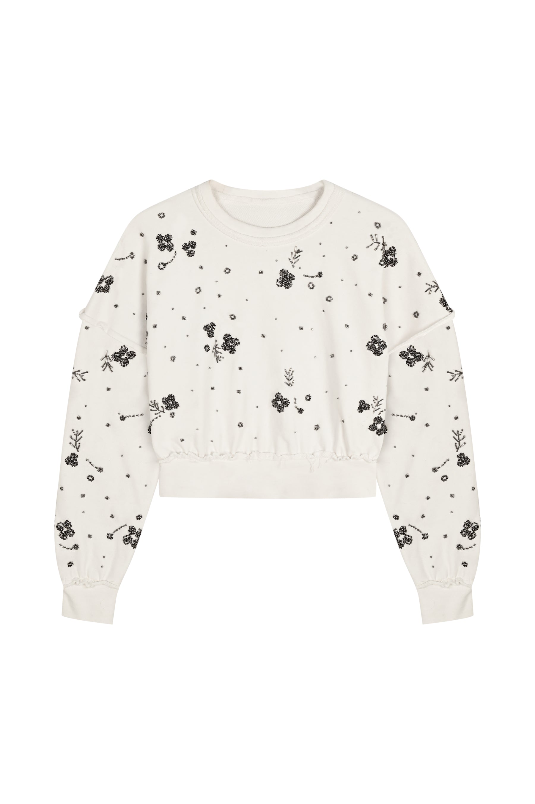 Lovestruck Embellished Sweatshirt in Ivory