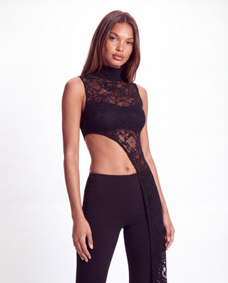 STAY MAD ASYMMETRIC LACE TOP