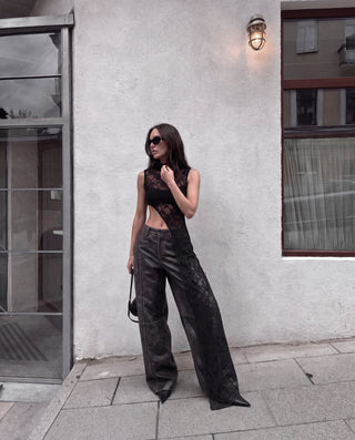 STAY MAD ASYMMETRIC LACE TOP