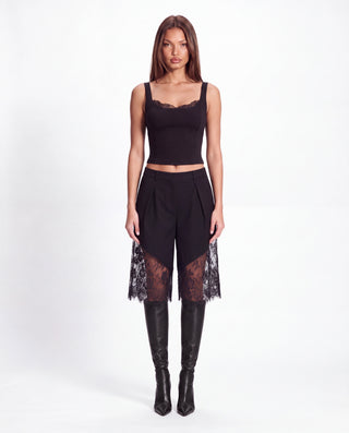 Khela Mixed Signals Pant women's jorts-style shorts with lace detailing and a knee-length cut
