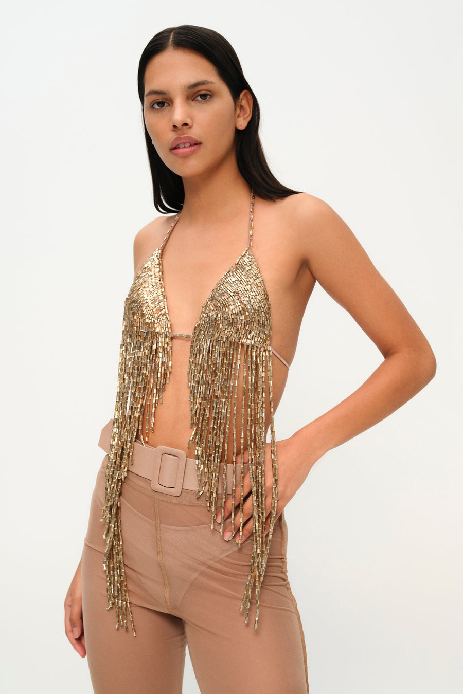 GOLD DIGGER BEADED TOP