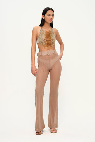 Tempt Me Tender Beaded Top in Gold