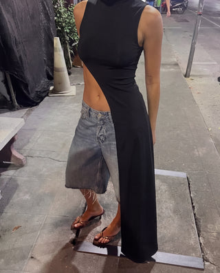 Stay Mad Asymmetric Top Black