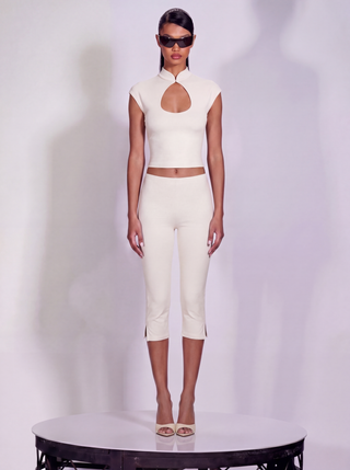 KNEE DEEP CAPRI PANTS OFF-WHITE