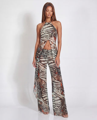 WHO IS SHE PANTS IN ANIMAL PRINT