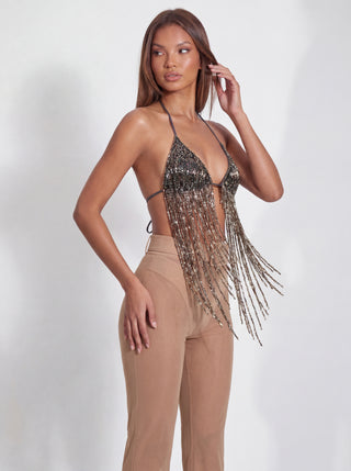 Gold Digger Beaded Top