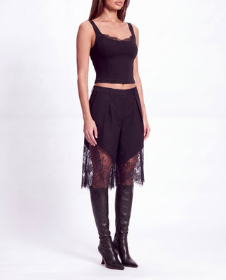 Khela Mixed Signals Pant women's jorts-style shorts with lace detailing and a knee-length cut