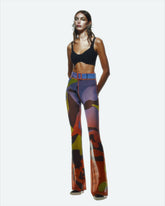 Tainted Flower Mesh Pants in Orange