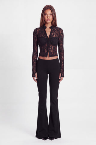 Khela No Attachment Pants women's fitted stretch trousers with teardrop-shaped cut-out details along the legs
